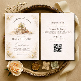 Invitación Fiesta de Baby Shower Todo en un Libro Comienza un