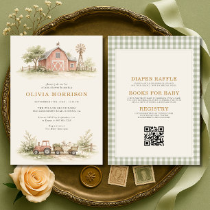 Invitación Fiesta de Baby Shower Todo en Uno Granja de Animal