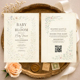 Invitación Fiesta de Baby Shower Todo en Uno Jardín Baby en F