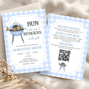Invitación Fiesta de Baby Shower Todo Incluido Hamburguesa Az