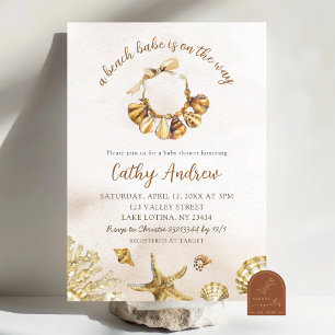 Invitación Fiesta de Baby Shower Verano Boho Playa Babe