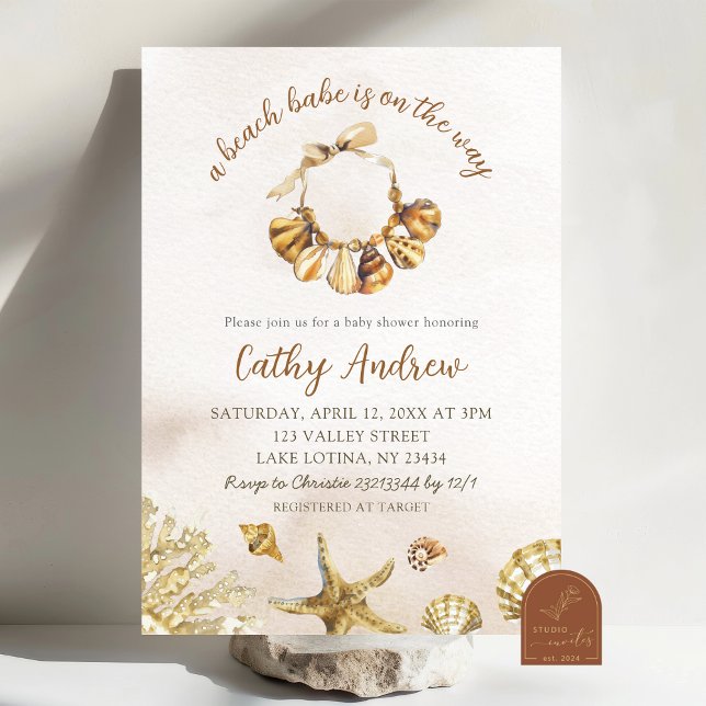 Invitación Fiesta de Baby Shower Verano Boho Playa Babe (Subido por el creador)