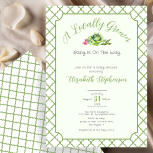 Invitación Fiesta de Baby Shower Verde Menta de Producción Lo