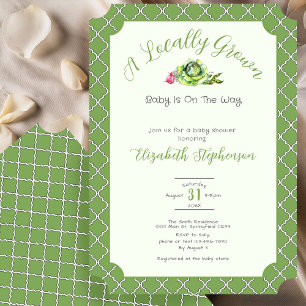 Invitación Fiesta de Baby Shower Verde Menta Localmente Creci