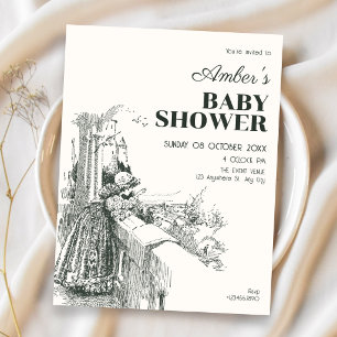 Invitación Fiesta de baby shower vintage