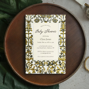 Invitación Fiesta de Baby Shower Vintage Art Nouveau sin Dist