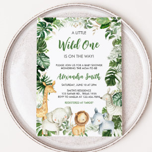Invitación Fiesta de Baby Shower Wild One Safari