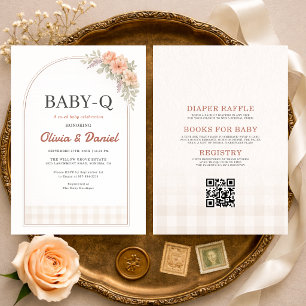 Invitación Fiesta de BabyQ BBQ Gingham para el Bebe Todo en U