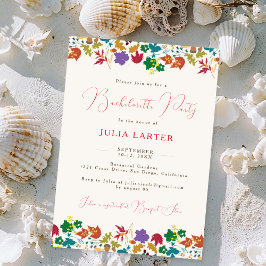 Invitación Fiesta de Bachelor de Flor Púrpura Primavera Musta