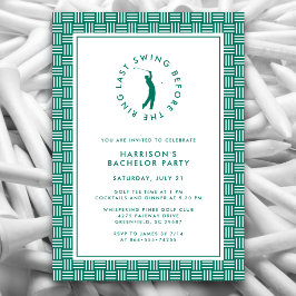 Invitación Fiesta de Bachelor de Golf La Última Swing Antes D