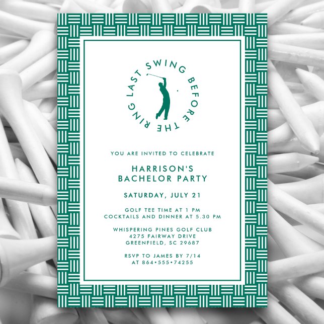 Invitación Fiesta de Bachelor de Golf La Última Swing Antes D (Subido por el creador)