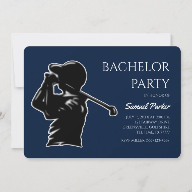 Invitación Fiesta de Bachelor de Golf - salida de golf Clásic (Anverso)