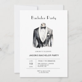 Invitación Fiesta de Bachelor Tuxedo