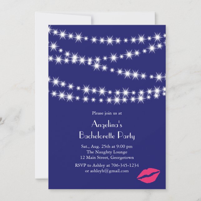 Invitación Fiesta de Bachelorette (Anverso)