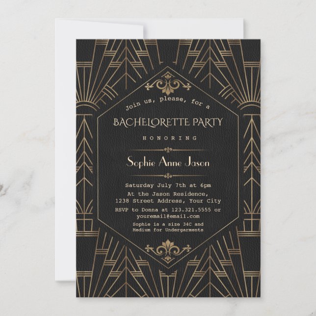 Invitación Fiesta de Bachelorette (Anverso)