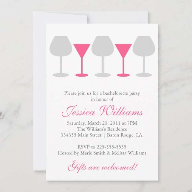 Invitación Fiesta de Bachelorette (Anverso)