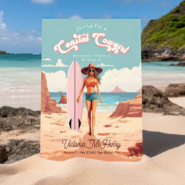 Invitación Fiesta de Bachelorette Coastgirl Surfboard