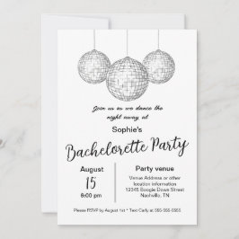 Invitación Fiesta de Bachelorette con tema de bola