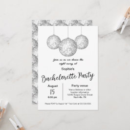Invitación Fiesta de Bachelorette con tema de bola