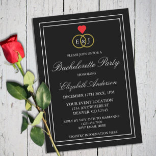 Invitación Fiesta de Bachelorette de Anillos Entwados