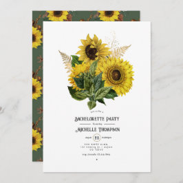 Invitación Fiesta de Bachelorette de Barn Rural de Girasol Rú