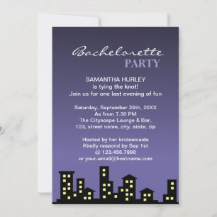 Invitación Fiesta de Bachelorette de Cityscape
