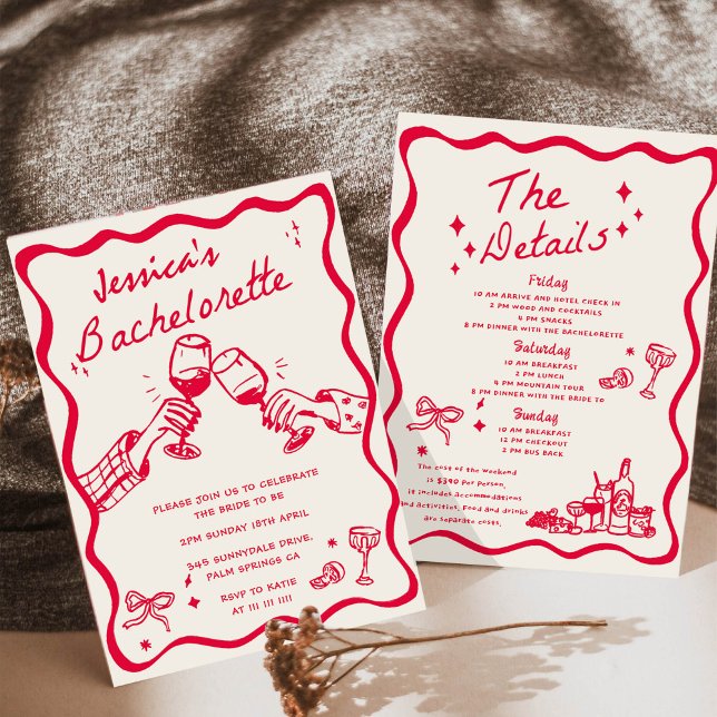 Invitación Fiesta de Bachelorette de Cocktail de mano caprich (Subido por el creador)