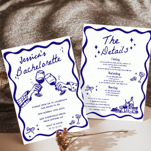 Invitación Fiesta de Bachelorette de Cocktail de mano caprich