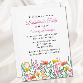 Invitación Fiesta de Bachelorette de Flor Silvestre Primavera