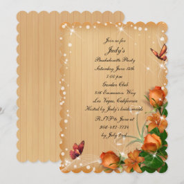 Invitación Fiesta de Bachelorette de Floral Rusa de Madera Fl