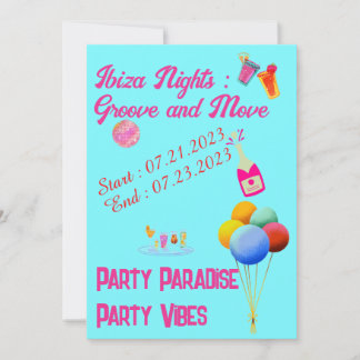 Invitación Fiesta de Bachelorette de Ibiza