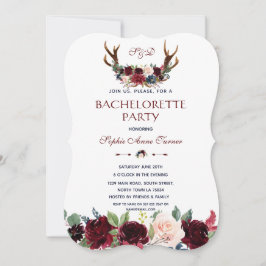 Invitación Fiesta de Bachelorette de la Marina de Boho Merlot