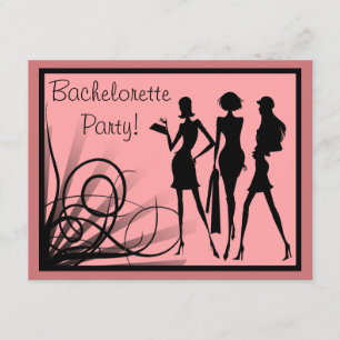Invitación Fiesta de Bachelorette de la silueta del vestido