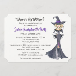 Invitación Fiesta de Bachelorette de las brujas de Halloween