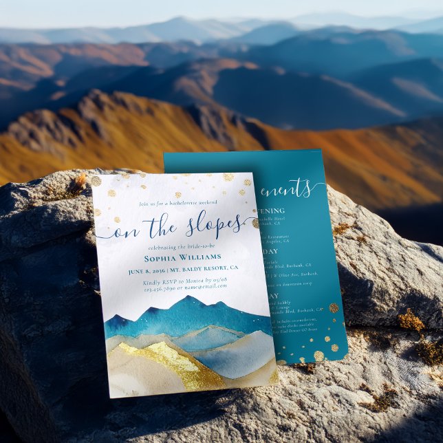 Invitación Fiesta de Bachelorette de las Montañas del Relieve (Subido por el creador)