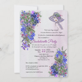 Invitación Fiesta de Bachelorette de Oro Geométrico y Lavende