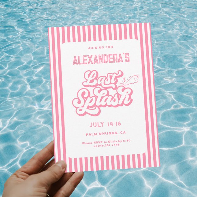 Invitación Fiesta de Bachelorette de Pink Last Splash Pool (Subido por el creador)