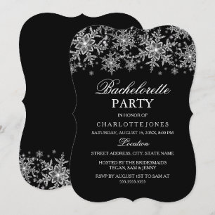 Invitación Fiesta de Bachelorette de Snowflake de Crystal