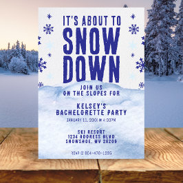 Invitación Fiesta de Bachelorette de Snowflake en esquí de in
