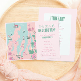 Invitación Fiesta de Bachelorette de Vino en la Nube de Trave