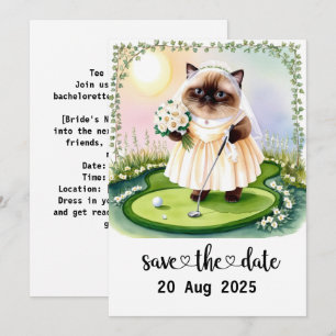 Invitación Fiesta de Bachelorette del Gato Golfer sobre poner