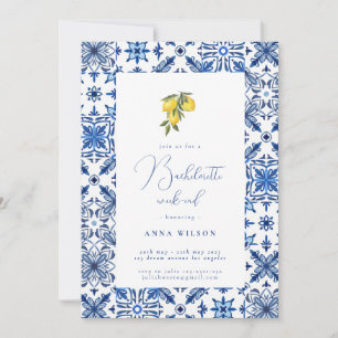 Invitación Fiesta de Bachelorette del Mediterráneo Azul