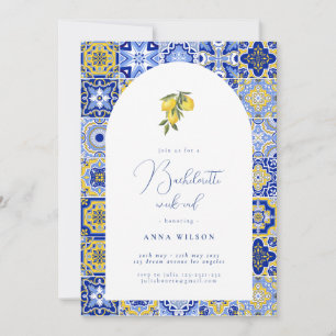 Invitación Fiesta de Bachelorette del Mediterráneo Azul