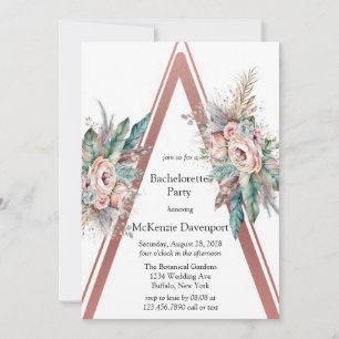 Invitación Fiesta de Bachelorette del Triángulo Floral del Bo