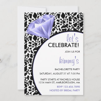 Invitación Fiesta de Bachelorette en el anillo del diamante