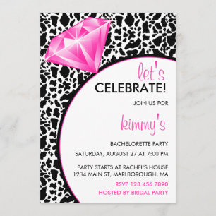 Invitación Fiesta de Bachelorette en el anillo del diamante