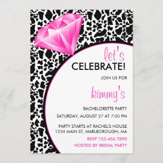 Invitación Fiesta de Bachelorette en el anillo del diamante