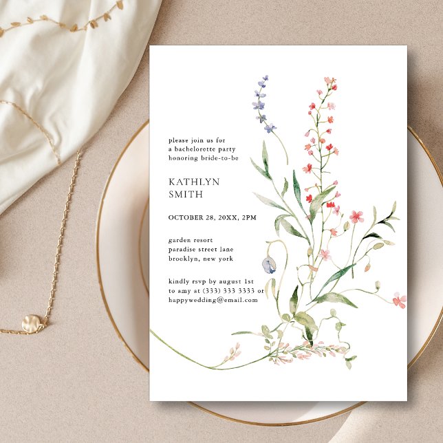 Invitación Fiesta de Bachelorette en el jardín floral moderno (Subido por el creador)