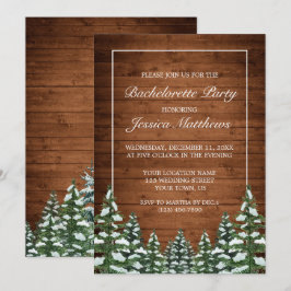 Invitación Fiesta de Bachelorette en el País de Madera y Bosq