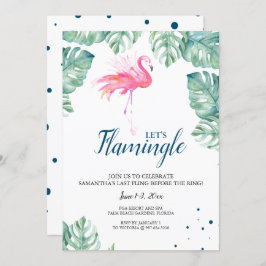 Invitación Fiesta de Bachelorette Flamingo